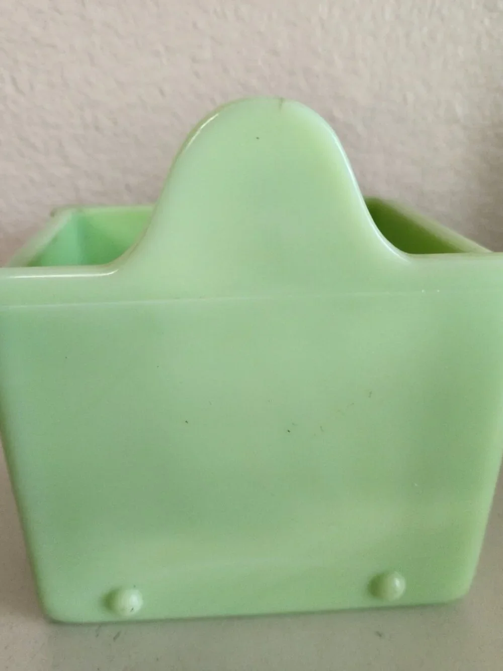 Jeannette Jadeite Jadite SALT BOX Uranium Green Glass Jade ite No Lid Very HTF
